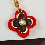Flowers Ornament LV Keychain