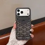 Goyard Magnet Card Holder iPhone Case-Black