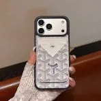 Goyard Magnet Card Holder iPhone Case-Grey