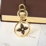 Golden Monogram Ornament LV Keychain