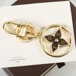 Golden Monogram Ornament LV Keychain