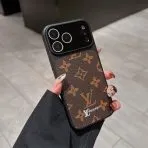 LV Lens Protection iPhone Case—Brown Monogram Black