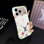 LV MagSafe Magnet Card Holder Phone Case- White Multicolor Monogram