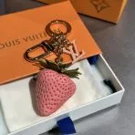 Strawberry LV Keychain Bag Charm-Pink