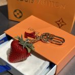 Strawberry LV Keychain Bag Charm-Red