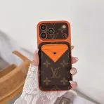 Magnet Card Holder LV Phone Case- Orange