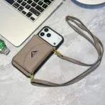 Prada Crossbody Wallet Phone Case iPhone-DarK Gray