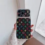 Multicolor Monogram LV iPhone Case-Black Multicolor Small