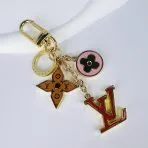 Monogram Ornament LV Keychain Pink