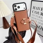 Crossbody Hermes Phone Case-Brown