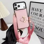 Crossbody Hermes Phone Case- Light Pink