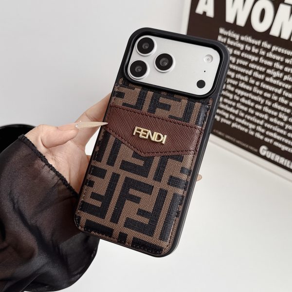 Fendi Cardholder Phone Case-BROWN