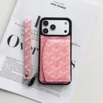 Goyard Card Holder Phone Case- Pink