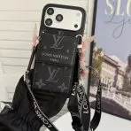 Crossbody LV-Style iPhone Case-BLACK MONOGRAM