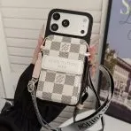 Crossbody LV-Style iPhone Case-WHITE CHECKERED
