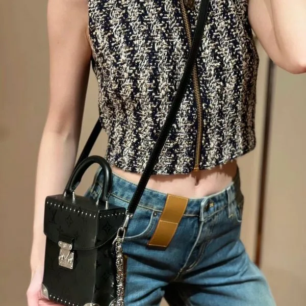 LV Black Camera Box Handbag