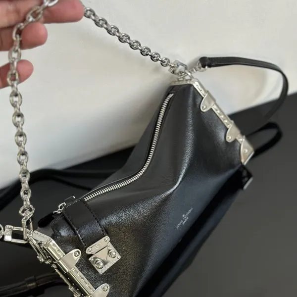 Slim Black Trunk Handbag