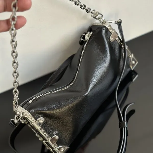 Slim Black Trunk Handbag