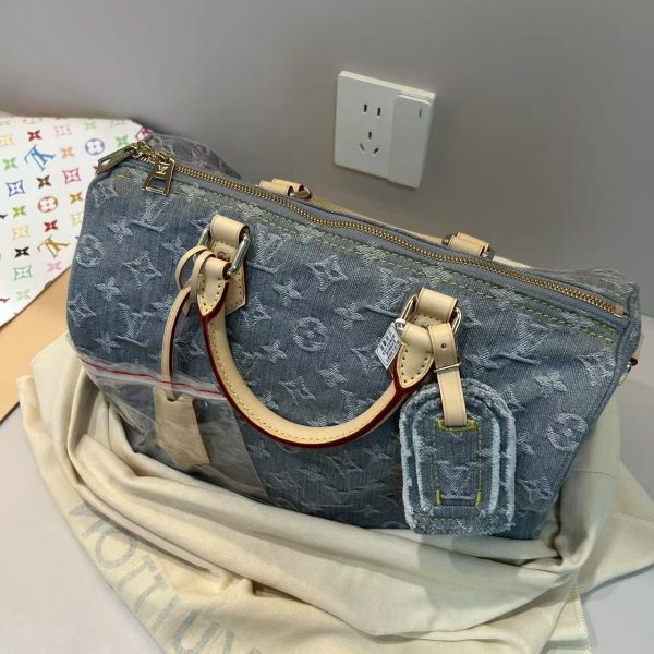 Speedy 30 Grey Denim Bag