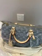 Speedy 30 Grey Denim Bag
