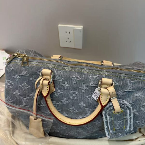 Speedy 30 Grey Denim Bag