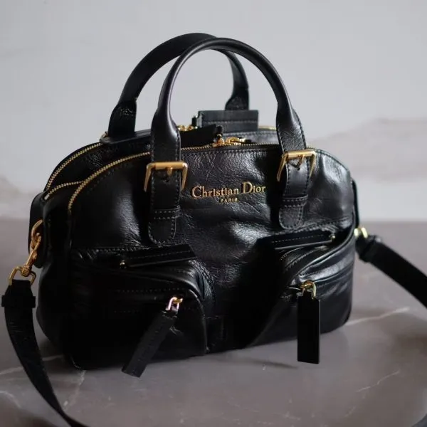 Black Calfskin Leather CD Bag