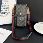 Designer Crossbody Pouch Smartphone-Black Diamonds