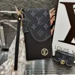 Designer Leather Patch Phone Case-BLACK MONOGRAM