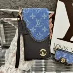 Designer Leather Patch Phone Case-BLUE DENIM