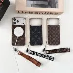 Electroplated LV Magsafe Phone Case Hand Strap for 13-18/Pro/Pro Max