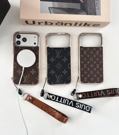 Electroplated LV Magsafe Phone Case Hand Strap for 13-18/Pro/Pro Max