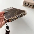 Electroplated LV Magsafe Phone Case Hand Strap for 13-18/Pro/Pro Max
