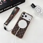Electroplated LV Magsafe Phone Case Hand Strap for 13-18/Pro/Pro Max
