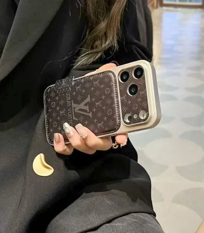 LV Print Leather Case iPhone