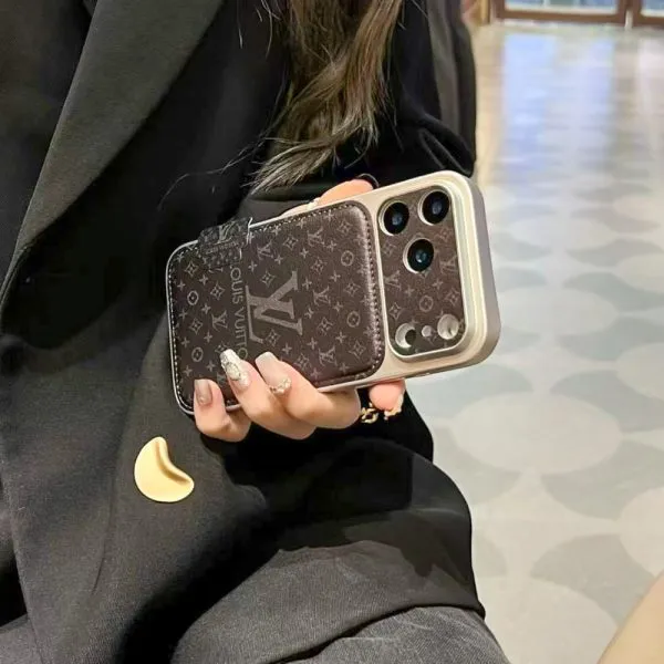 LV Print Leather Case iPhone
