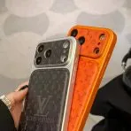 LV Print Leather Case iPhone