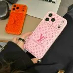 LV Print Leather Case iPhone -PINK