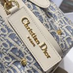 Small Blue-White Checkered Denim Handbag