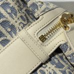 Small Blue-White Checkered Denim Handbag