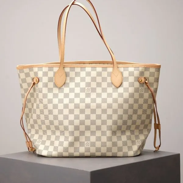 White Checkered Neverfull Handbag
