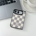 Designer iPhone DUO Case - White Checkered