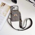 Hermes Crossbody iPhone Case - Grey
