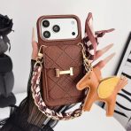 Hermes Phone Case with Pendant - Brown