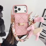 Hermes Phone Case with Pendant - Pink