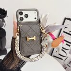 Hermes Phone Case with Pendant - Grey