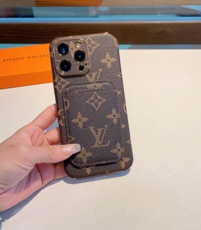 Louis Vuitton iPhone Case Card Holder ( Brown Front View 2)
